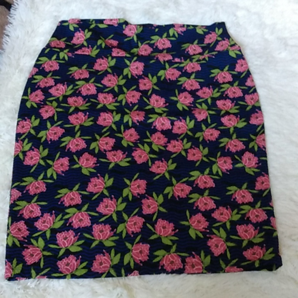 LuLaRoe Pink Floral Pencil Skirt